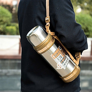 Bình Giữ Nhiệt Thép Không Gỉ 304, Bình Nước Dung Tích Lớn Cho Nam Nữ, Phù Hợp Với Công Trường Và Hoạt Động Ngoài Trời - HÀNG CHÍNH HÃNG MINIIN