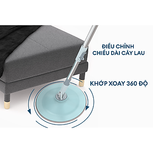 Bộ Lau Nhà Xoay 360 Độ Thông Minh Sunhouse KS-CL235PB