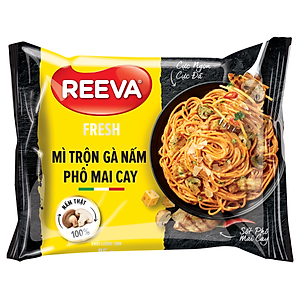 Thùng 30 Gói Mì Trộn Reeva Fresh Gà Nấm Phô Mai Cay 85g