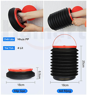 Thùng Rác Đa Năng Gấp Gọn Thùng Rác Để Ô Tô Dung Tích 4 Lít Tiện Dụng