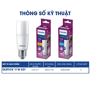 Bóng đèn Philips LED Stick, bảo vệ mắt (01 bóng)