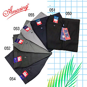 Quần tây nam trung niên không ly, thương hiệu Amazing, form Regular truyền thống ống đứng, thời trang công sở cao cấp, size 28 đến 40