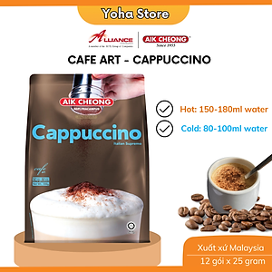 Cà Phê Cappuccino Aik Cheong Cafe Art (12 Gói x 25g)