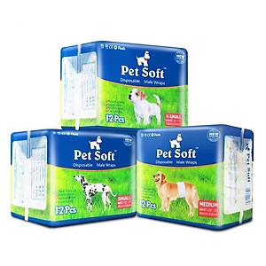 Bỉm Quần Vệ Sinh Dành Cho Chó Đực Pet Soft Bịch 12 Miếng