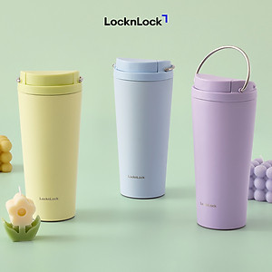 Bình giữ nhiệt LocknLock Bucket One-Touch LHC3345 có quai dung tích 550ml thép không gỉ - 3 màu