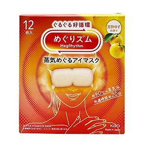 Hộp 12 miếng mặt nạ xông hơi thư giãn mắt Kao MegRhythm Nhật Bản