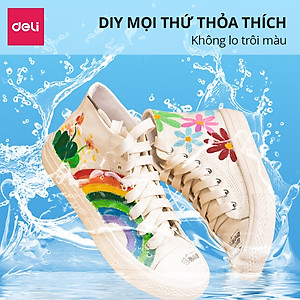 [MỚI] Bút Sơn Acrylic Marker Deli THÊM 80% MỰC - 12/24/36/48/64 Màu Tô Trên Mọi Chất Liệu DIY Vẽ Giày Vải Chai Lọ Nhựa