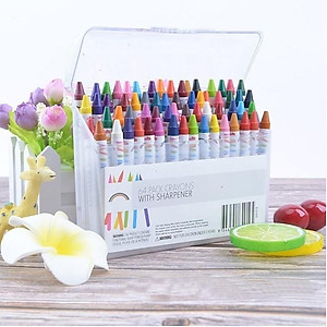 Hộp bút sáp 64 màu cho bé tập tô, Bộ sáp màu 64 màu cho bé thoải thích sáng tạo