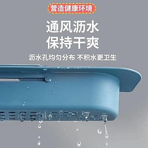 Kệ Nhựa Dài Gấp Gọn Điều Chỉnh Được Kích Thước Phù Hợp Với Bồn Rửa Chén Nhà Bạn , Có Giá Treo Khăn- Chính Hãng GROFA 