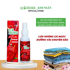 Xả Vải Khô Dạng Xịt Công Nghệ Sinh Học ECOHOME 100ml Hương Nước Hoa Vỏ Đỏ Làm Mềm Vải Khử Mùi Mồ Hôi, Lưu Hương Cả Ngày