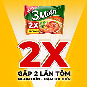 Thùng 30 Gói Mì 3 Miền Tôm Chua Cay 65g