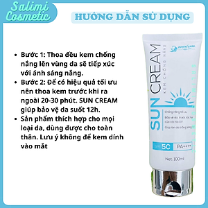Kem Chống Nắng SUN CREAM 100ml, Chống Tia Cực Tím SPF 50+, Tăng Độ Ẩm & Dưỡng Chất Cho Da, Bảo Vệ Da Khỏi Tác Hại Bên Ngoài