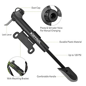 Bơm xe đạp gắn treo xe Kiotool chắc chắn nhỏ gọn cơ động kèm đủ phụ kiện