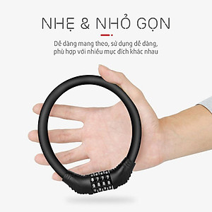 Khóa Số Xe Đạp 4 Số Mật Mã Vỏ PVC Bọc Lõi Thép (dạng tròn cứng) (mật khẩu mặc định 0000) Mai Lee