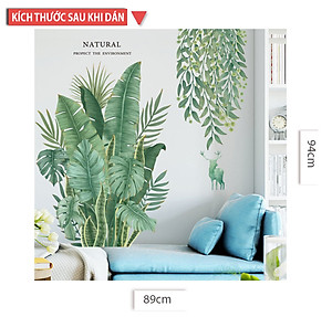 Sticker Giấy Dán Tường Decal Dán tường Mẫu Hoa Lá Cực Xinh ZH011
