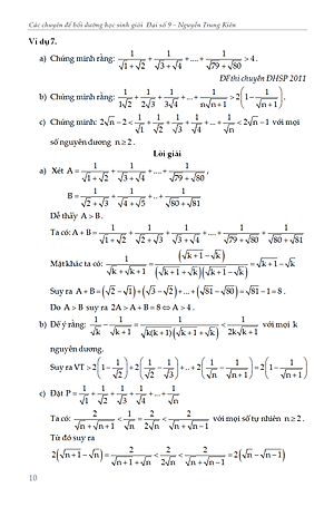 Sách Các Chuyên Đề Bồi Dưỡng Học Sinh Giỏi Đại Số Lớp 9