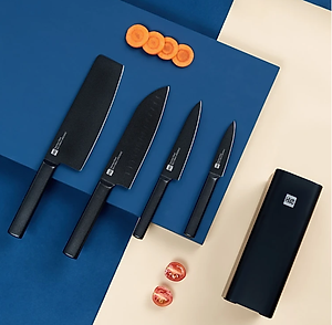 Bộ Dao Nhà Bếp Bằng Thép XIAOMI Huohou HU0076, Thép Không Gỉ Cao Cấp, 5 Món Kèm Hộp - Hàng Chính Hãng