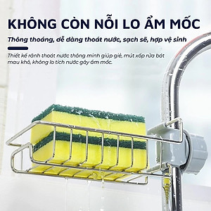 Kệ đựng đồ rửa chén bát Xoong nồi , kệ inox gắn vòi nước đa năng giá để giẻ rửa bát dụng cụ nhà bếp tiện dụng Kitchen