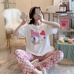 Đồ bộ nữ mặc nhà thời trang mới nhất - Chất liệu Cotton cao cấp - ( Quần Dài Tay Ngắn - mã TNQD - 01 )