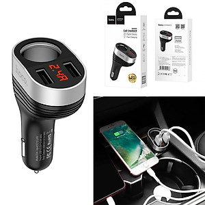 Bộ chia tẩu sạc dùng cho ô tô, xe hơi nhãn hiệu Hoco Z29,  Đầu vào: DC12 - 24V, Đầu ra: USB1/2DC5V/2.4A,ổng đầu ra 2 cổng USB: DV5V/3.1A Max ,  Đầu ra 2 lỗ tẩu sạc: 96W Max , Hàng nhập khẩu