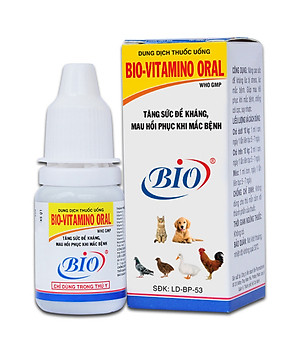 1 chai Bio Vitamino tăng sức đề kháng, mau hồi phục cho thú cưng (10ml)