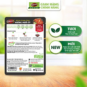 Combo 3 Gói Gia Vị Nướng Muối Ớt Barona 80g ướp ngon chuẩn vị không cần nêm nếm