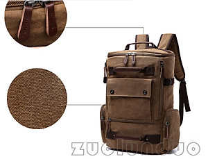 Balo du lịch nam vải canvas cao cấp Dành Cho Đi Học, Dã Ngoại, Đi Phượt, Đựng Laptop (14-17")