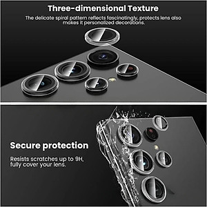 Tấm dán kính cường lực Camera cho Samsung Galaxy S22 Ultra / S23 Ultra / S24 Ultra hiệu HOTCASE KUZOOM AR - công nghệ kế dính tự động, mặt kính AGC sắc nét với độ cứng 9H, trang bị khung tự dán dễ dàng tự dán ở nhà - Hàng nhập khẩu