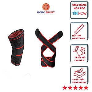Băng quấn bó gối ( 1 cái ) bảo vệ đầu gối , khớp gối 2 trong 1 , Giúp tránh chấn thương , tăng khả năng vận động linh hoạt CLEACCO  - Hàng chính hãng BORO SPORT