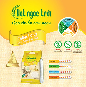 Combo 2 sản phẩm Gạo Hạt Ngọc Trời Thiên Long Túi 5Kg - Gạo thơm đặc sản - Dẻo vừa, mềm cơm, thơm nhẹ