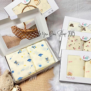 KHĂN TẮM XÔ MUSLIN GEE 2 lớp mềm mại, thấm hút, an toàn, 100x100cm, 100% organic cotton, thân thiện với da bé