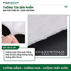 [Vải Dù Oxford] Bạt Phủ Xe Ô Tô 4, 5 Chỗ, 7 Chỗ Cách Nhiệt Che Nắng Mưa - Bạt Trùm Xe Hơi CCAR Cao Cấp - Ccar Vietnam