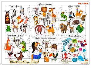 03 bộ tranh xếp hình 70 mảnh ghép khổ A3 – đồ chơi trí tuệ cho bé từ 3 tuổi – Combo 13