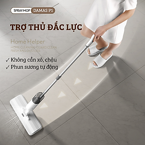 Cây Lau Nhà Phun Sương, Chổi Lau Nhà 360° Lau Sạch Khô Nhanh Cao Cấp Damas P1 Pro - Bản Lau To Giúp Lau Sạch Nhanh Chóng, Khớp Xoay 180 Độ Linh Hoạt - Thiết Kế Mới Tích Hợp Bình Chứa Dung Dịch Với Tốc Độ Phun Sương 0.1s - Hàng Chính Hãng