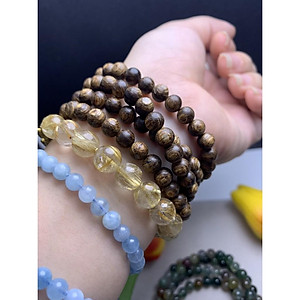 Vòng tay trầm hương sánh chìm quấn 3v