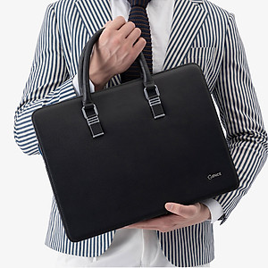 Túi Xách Cặp Da Nam Công Sở GENCE CGL08 Chất Liệu Da Bò Khóa Số Cao Cấp Màu Đen