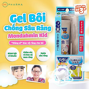 [TẶNG BÀN CHẢI] Gel Bôi Chống Sâu Răng Cho Trẻ Em Từ 3 Tuổi Mondahmin Kid Nhật Bản 50g