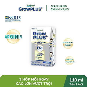 Thùng Sữa Bột Pha sẵn Nutifood GrowPLUS+ Cao Lớn Vượt Trội trên 1 tuổi (24 hộp x 110ml)