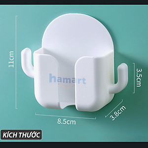 Giá Để Điện Thoại Dán Tường Đa Năng Đựng Điều Khiển Remote Màu Trắng Keo Siêu Dính Tiện Lợi