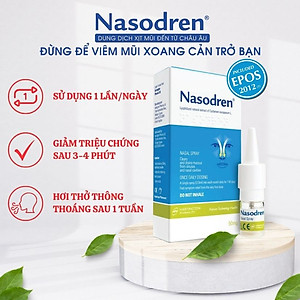 [MUA 1 TẶNG 1] Xịt giảm nhanh Viêm Xoang NASODREN - Giúp hỗ trợ chữa trị và cải thiện ngay tình trạng ngạt mũi, viêm mũi dị ứng, đau nhức đầu do Xoang cấp và mãn tính - hiệu quả cao, tiết kiệm chi phí - 100% thảo dược tự nhiên