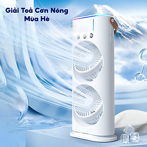 Quạt hơi nước tích điện Half Horse, xoay 180 độ , pin 4000 mah. Trợ thủ đắc lực cho mùa hè nóng nực