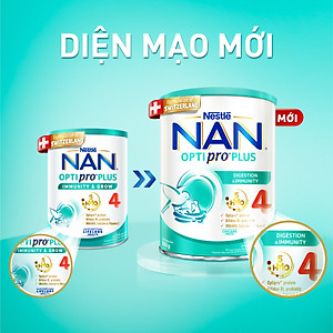 Sữa bột Nestlé NAN OPTIPRO PLUS 4 1500g/lon với 5HMO Giúp tiêu hóa tốt + Tăng cường đề kháng (2 - 6 tuổi) - Tặng Bình nước tuần lộc