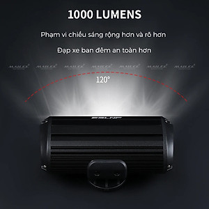 Đèn xe đạp chống nước UH-1000 3 bóng 1000 Lumens có led ban ngày, đèn trước xe đạp sạc USB Type-C, hợp kim nhôm (không kèm pad đỡ dài), đủ phụ kiện - Mai Lee