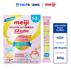 Sản phẩm dinh dưỡng công thức Meiji Growing up Formula Ezcube 560g (Dành cho trẻ từ 1-3 tuổi)