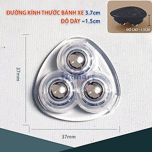 COMBO 4 Bánh Xe Mini Bi Thép Gắn Tủ Kệ Nội Thất Dán Đáy Thùng Rác Hộp Để Đồ Keo Siêu Dính Di Chuyển Đồ Đạc