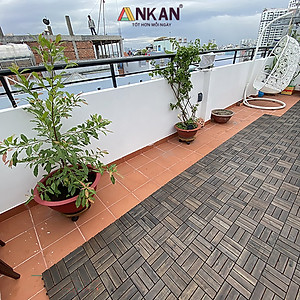 Vỉ Gỗ Lót Sàn Ban Công Thương Hiệu ANKAN Gu Màu Đen 12 Nan, Ván Lót Sàn Gỗ Tự Nhiên Dùng Để Lót Sân Vườn, Hồ Bơi, Phòng Spa, Siêu Bền, Chịu Nước Tốt, Chống Trơn Trượt, Tiêu Chuẩn Xuất Khẩu