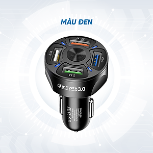 Tẩu Sạc Xe Ô Tô 4 Cổng USB Công Nghệ Sạc Nhanh QC 3.0A | Tẩu Sạc Điện Thoại Dùng Trên Xe Ô Tô 4 Cổng USB Sạc Được Nhiều Thiết Bị Cùng Lúc, Hỗ Trợ Sạc Nhanh QC 3.0A 