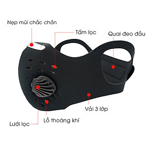 Khẩu Trang Thể Thao 2 Van Lớp Lọc Than Hoạt Tính Đa Năng Ngăn Bụi Đi Phượt Nam Nữ Unisex Legaxi