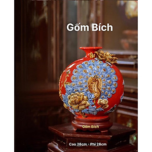 Bình Hút Lộc Công Đào Phú Quý Vinh Hoa Men Màu Bình Phong Thủy Tài Lộc Gốm Sứ Bát Tràng