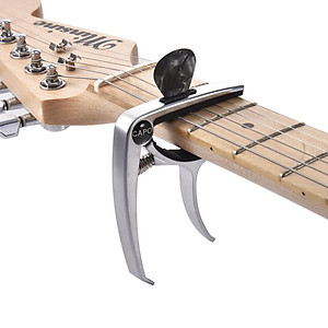 3in1 Alloy Universal Guitar Capo with 5 Picks and Leather Pick Holder for Acoustic Guitars Electric Guitar Ukuleles Mandolins Bass Guitars